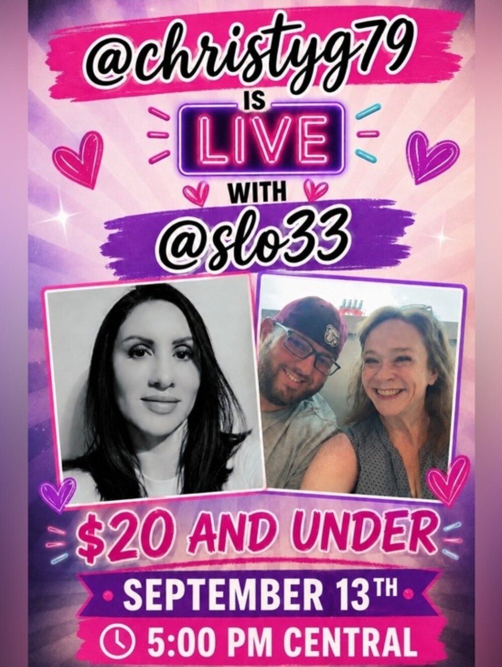 Going Live With @christyg79 SEP 13TH 5PM CENTRAL